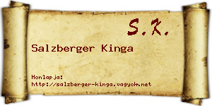 Salzberger Kinga névjegykártya